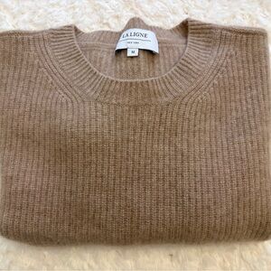 La Ligne Camel Ribbed Crewneck Sweater